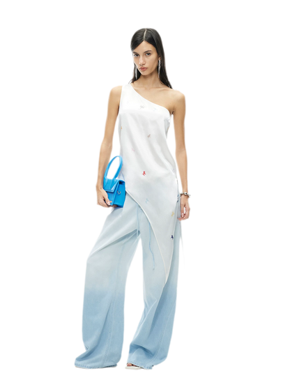Acetate Satin Camisole with Horse Print