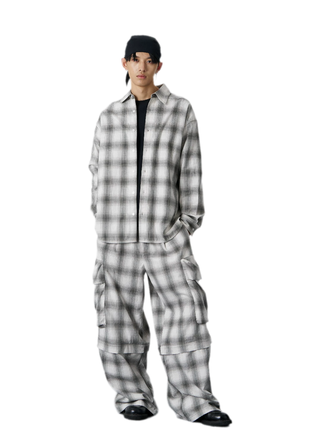 Yarn-Dyed Plaid Convertible Pants