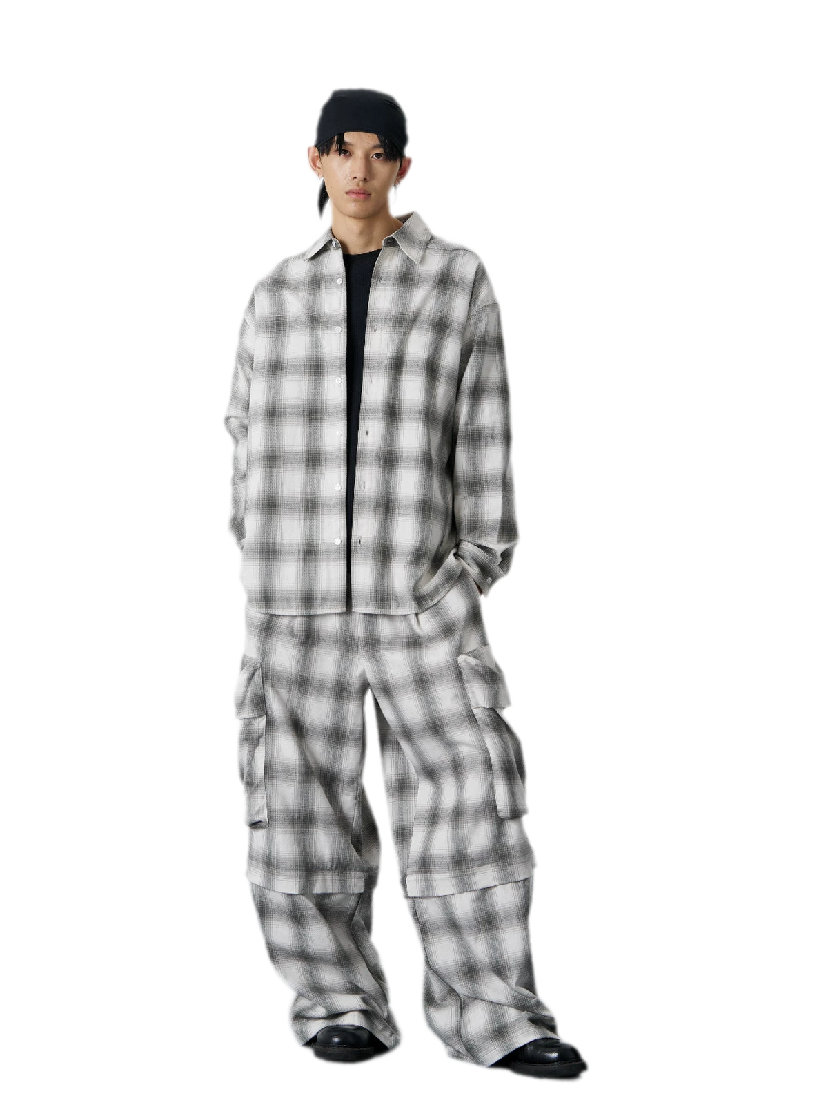 Yarn-Dyed Plaid Convertible Pants