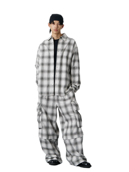 Yarn-Dyed Plaid Convertible Pants