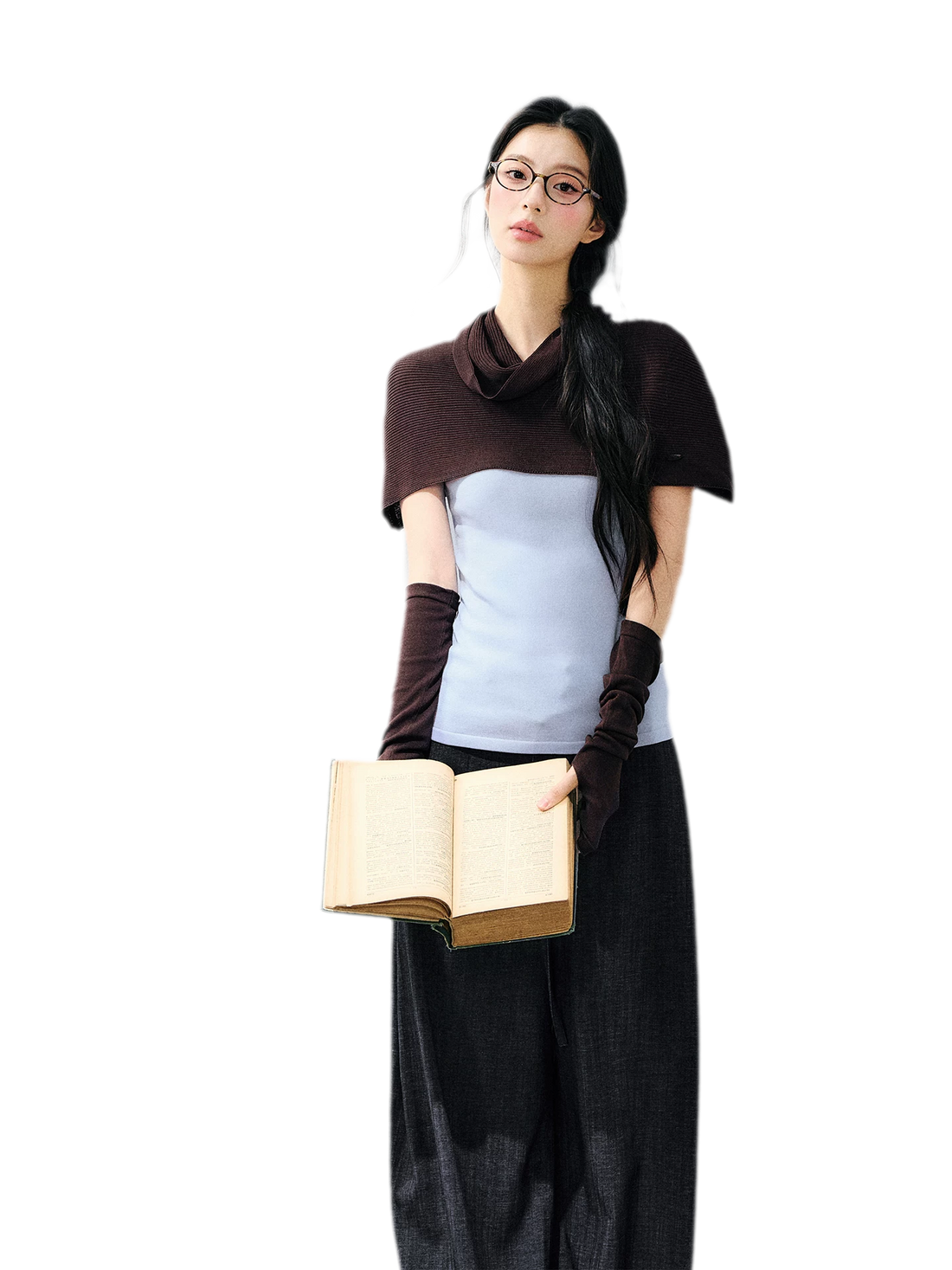 7SHIFTIN Detachable Knit Cape Set – view 3