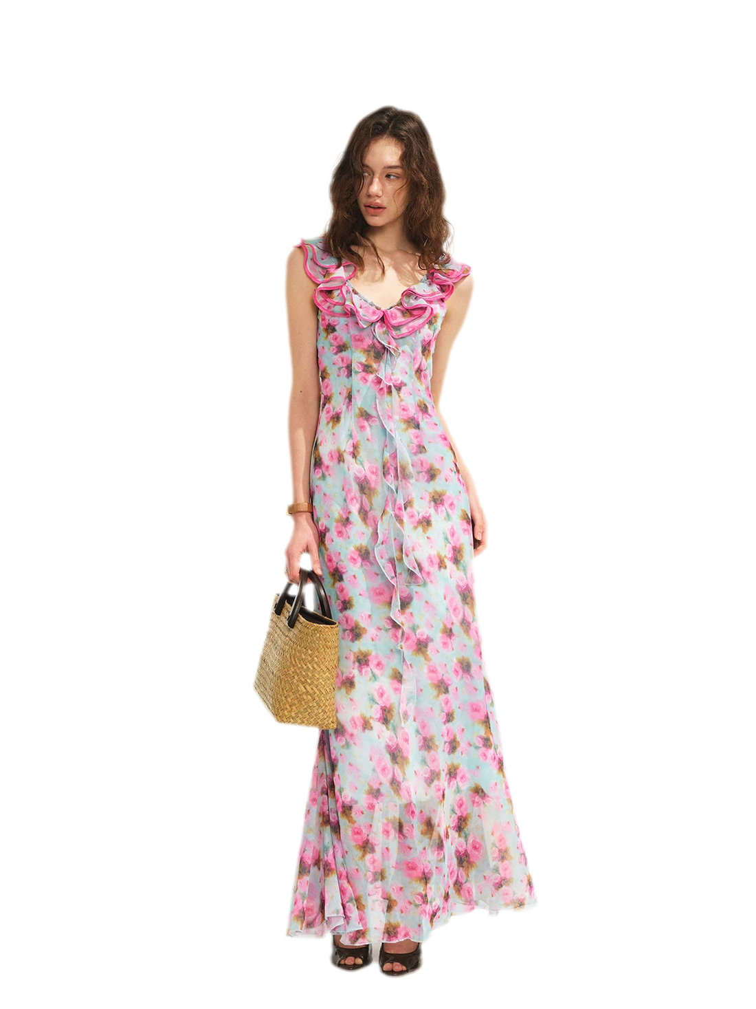 Floral Ruffle Maxi Dress