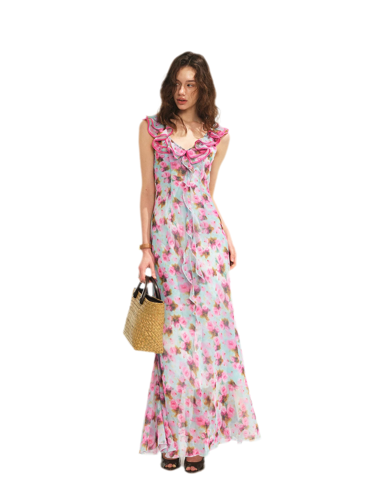 Floral Ruffle Maxi Dress