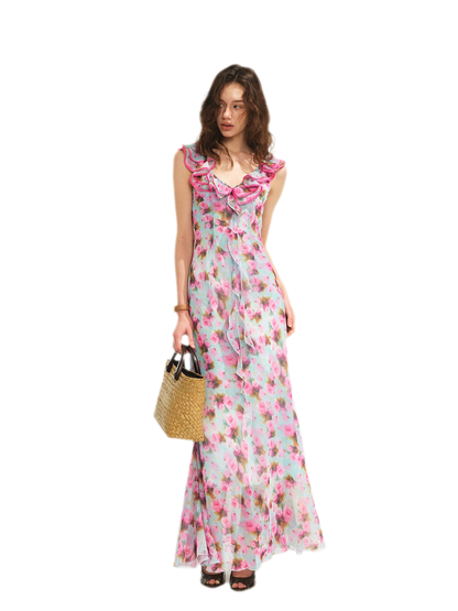 Floral Ruffle Maxi Dress