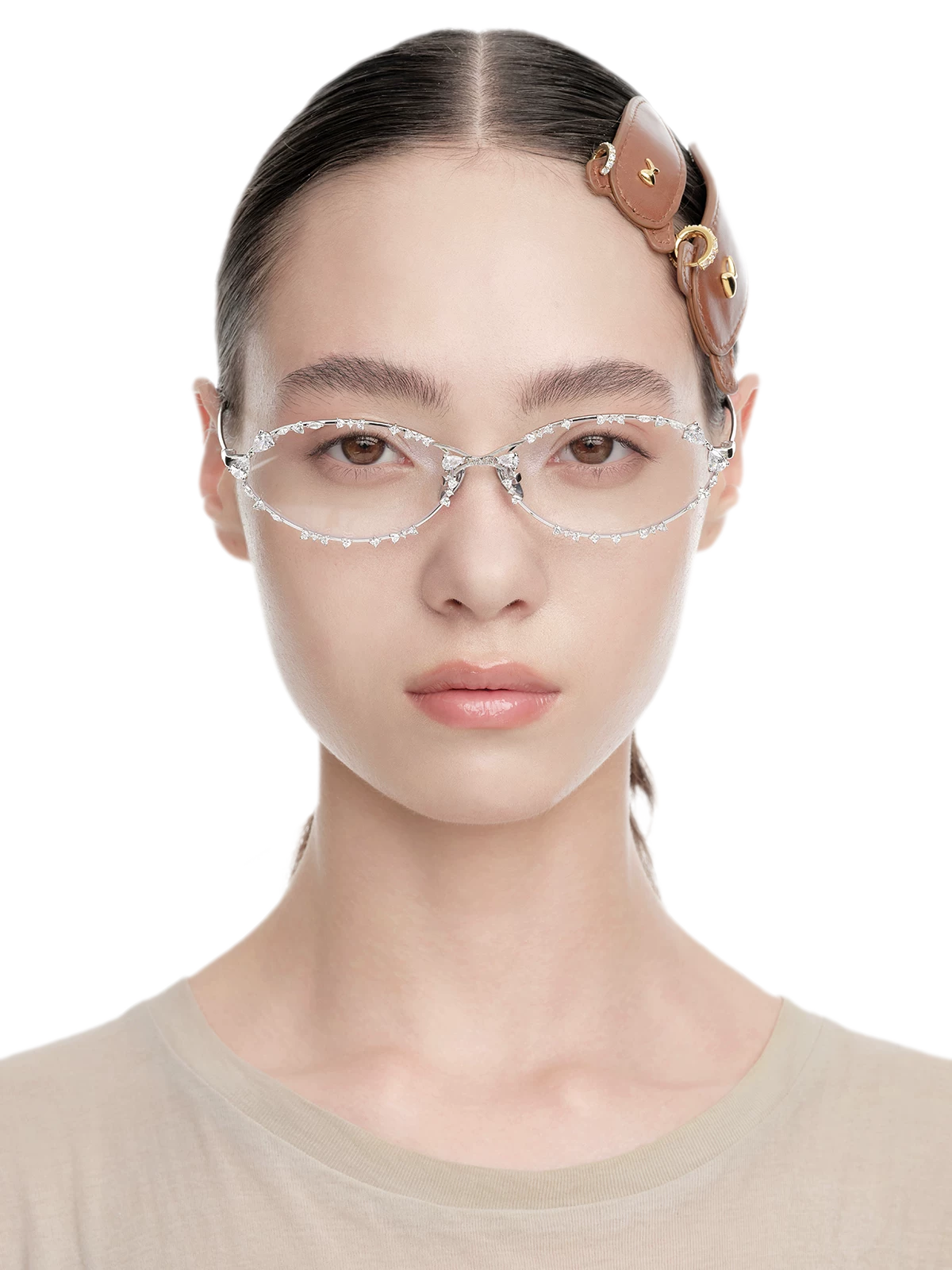Cubic Zirconia Oval Eyewear