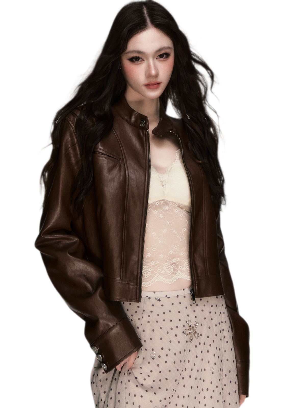 Vintage Cropped Motorcycle Jacket
