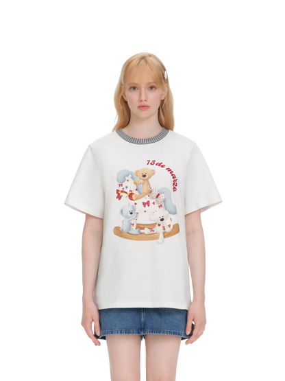 Loose Cotton T-shirt with Rocking