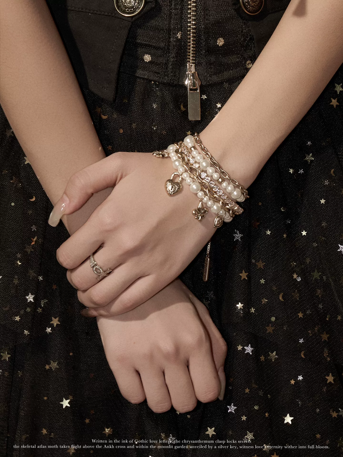 Pearl Heart Layered Bracelet