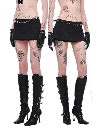 Structured A-Line Mini Skirt