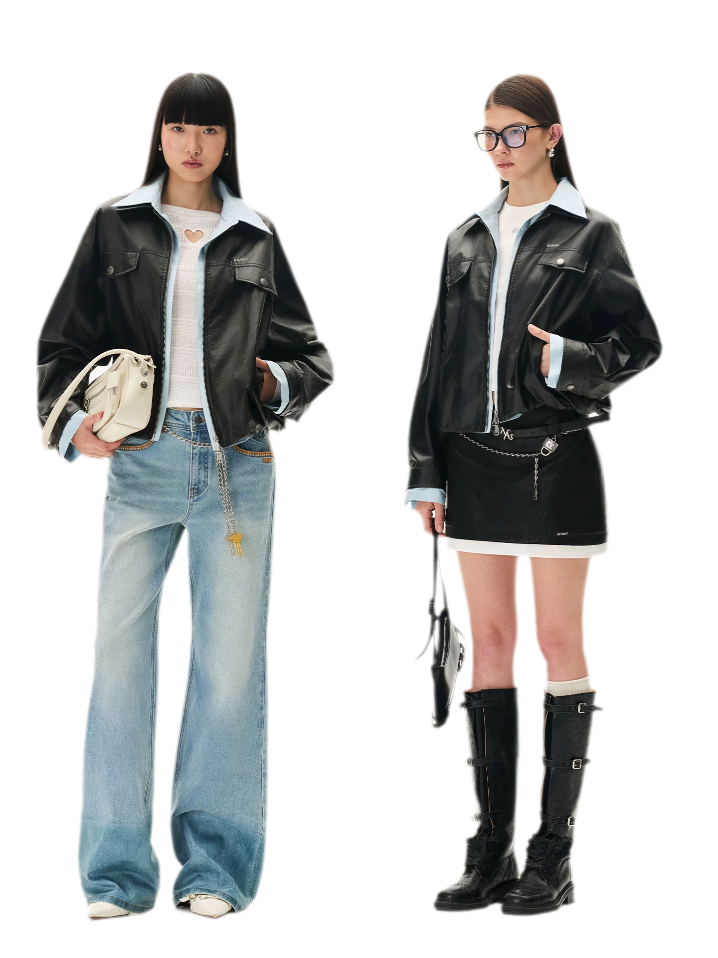 Matte Cropped Deconstructed Jacket