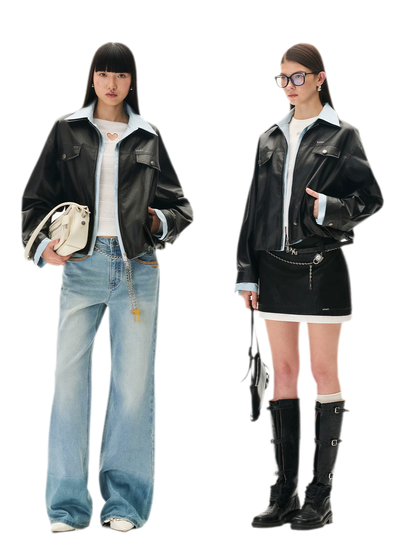 Matte Cropped Deconstructed Jacket