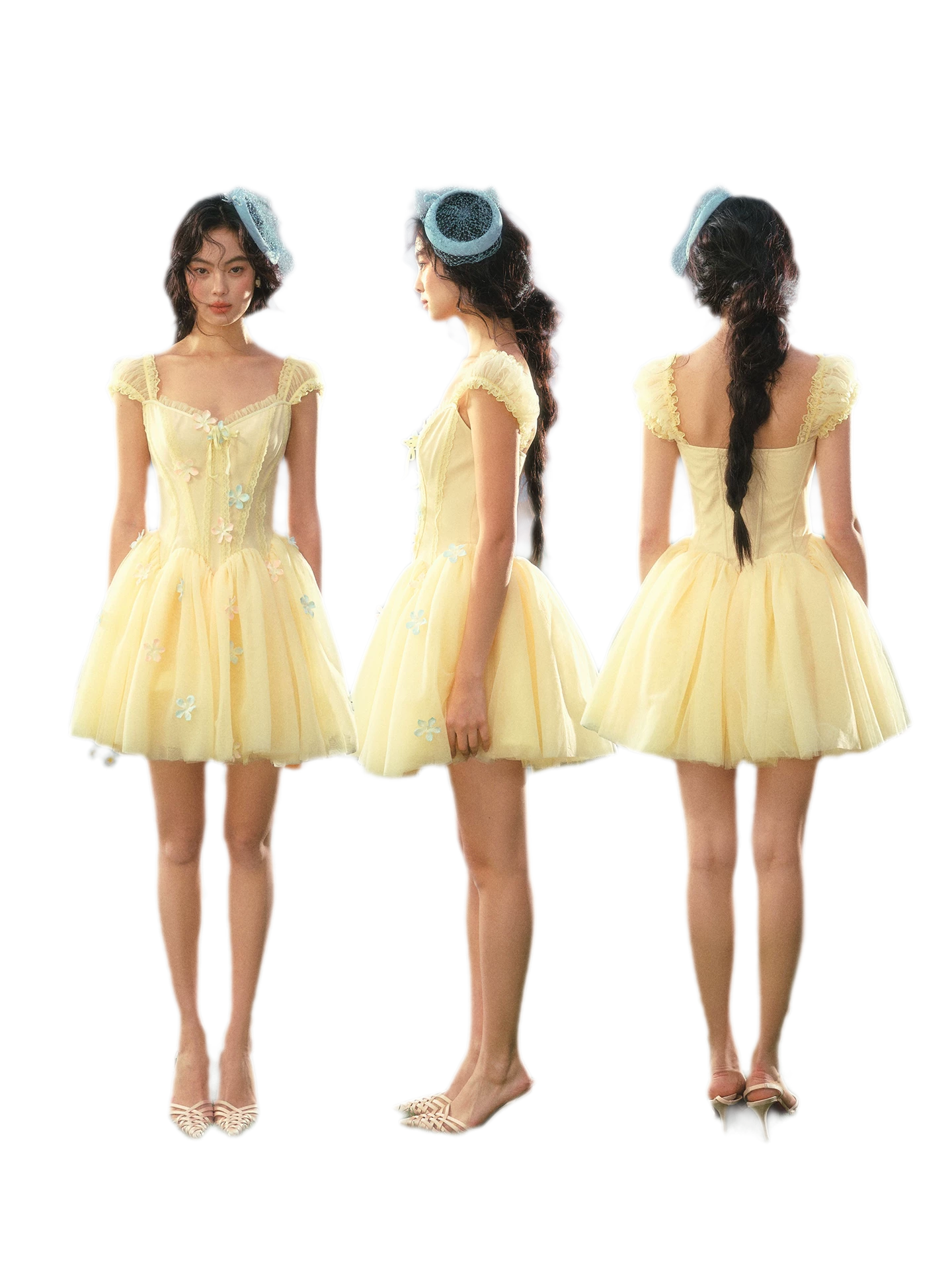 Lace Corset Flared Dress
