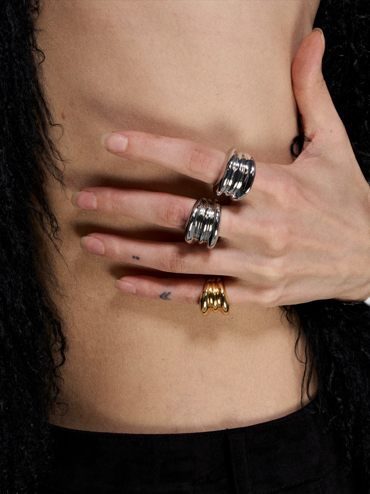 Punk Style Gold &amp; Silver Layered Ring