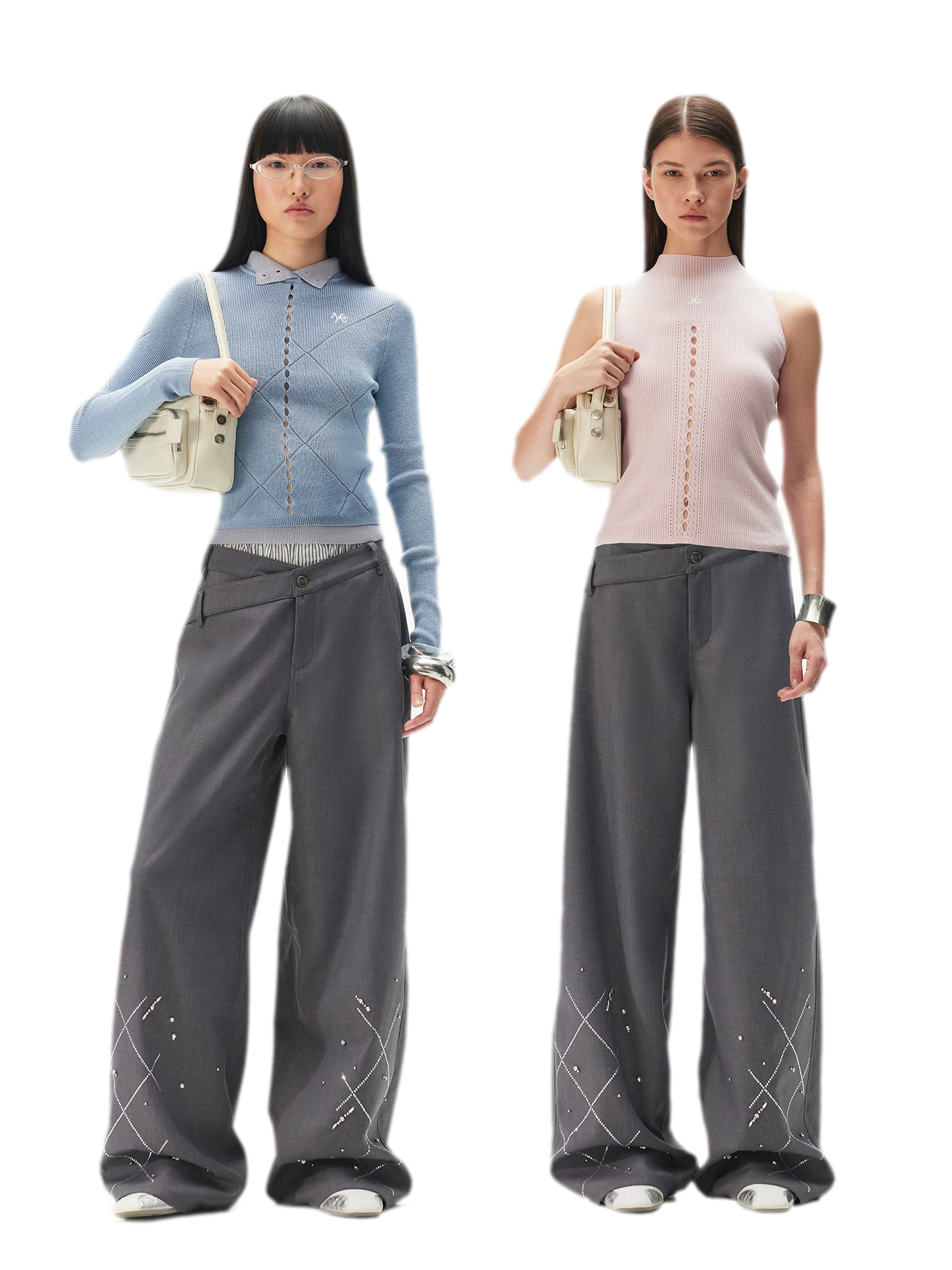 Asymmetric Wide-Leg Pants