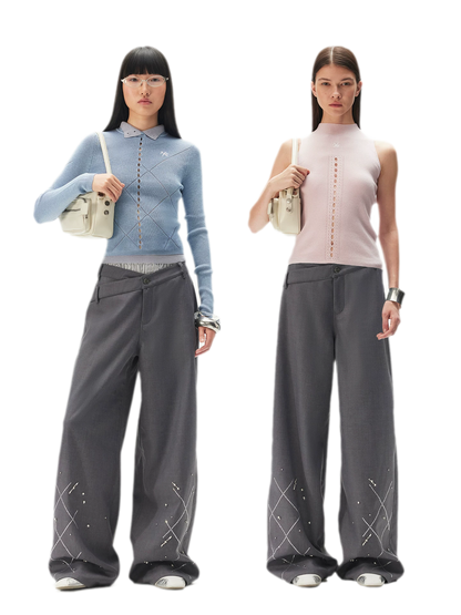 Asymmetric Wide-Leg Pants