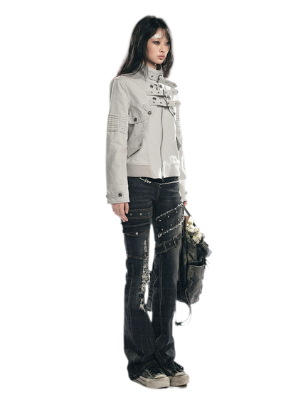 Skinny Grunge Flare Jeans