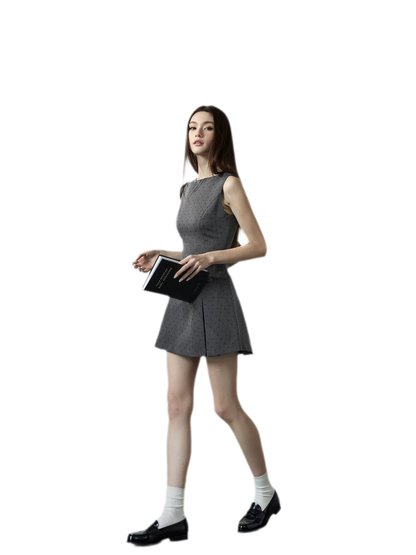 Polka Dot Vest Dress