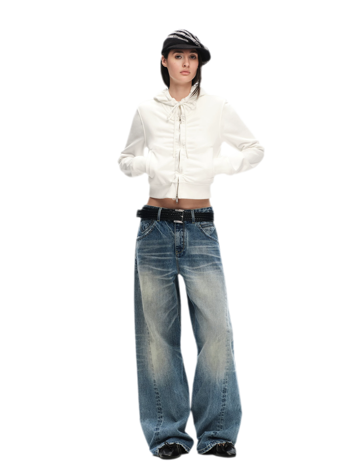 Vintage Washed Wide-Leg Jeans