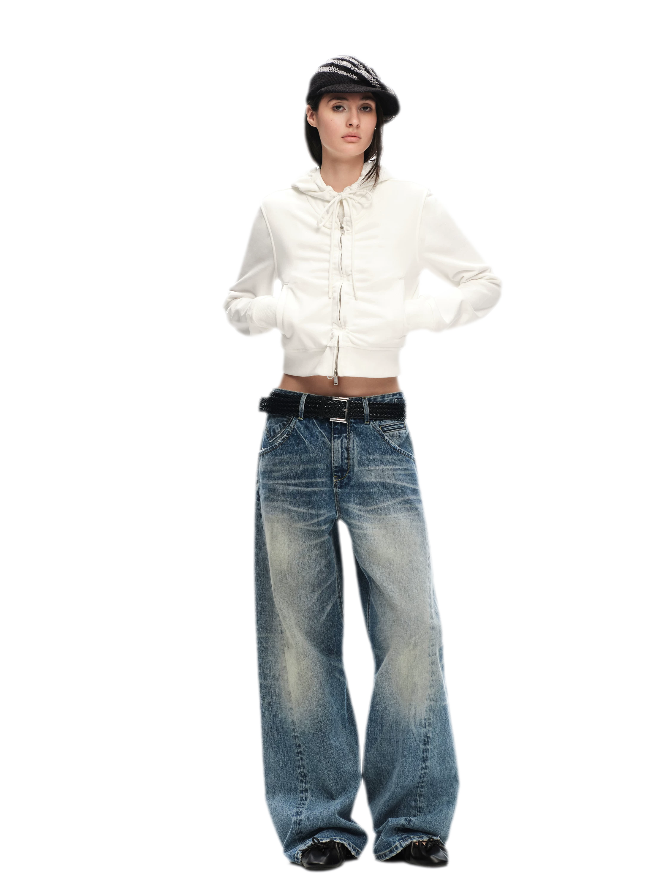 Vintage Washed Wide-Leg Jeans