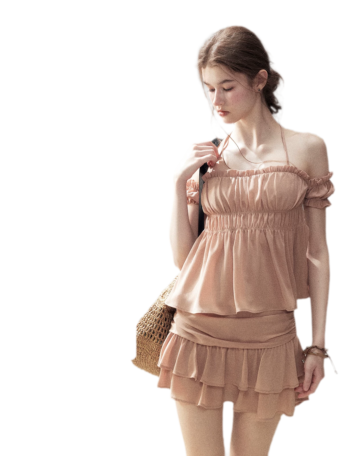 Pleated Chiffon Mini Set