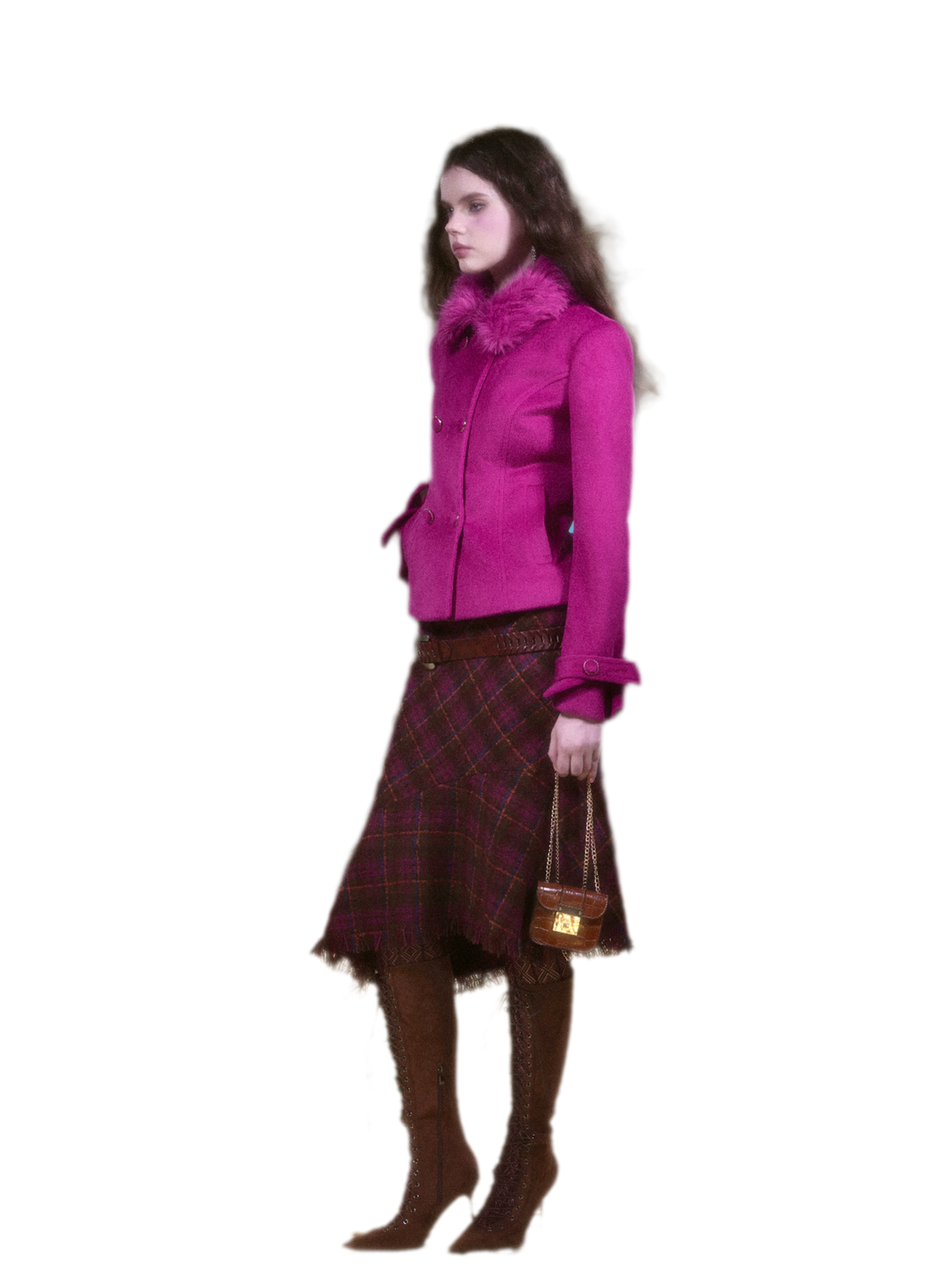 Wool Fitted Jacket Skirt Set