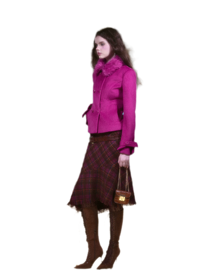 Wool Fitted Jacket Skirt Set