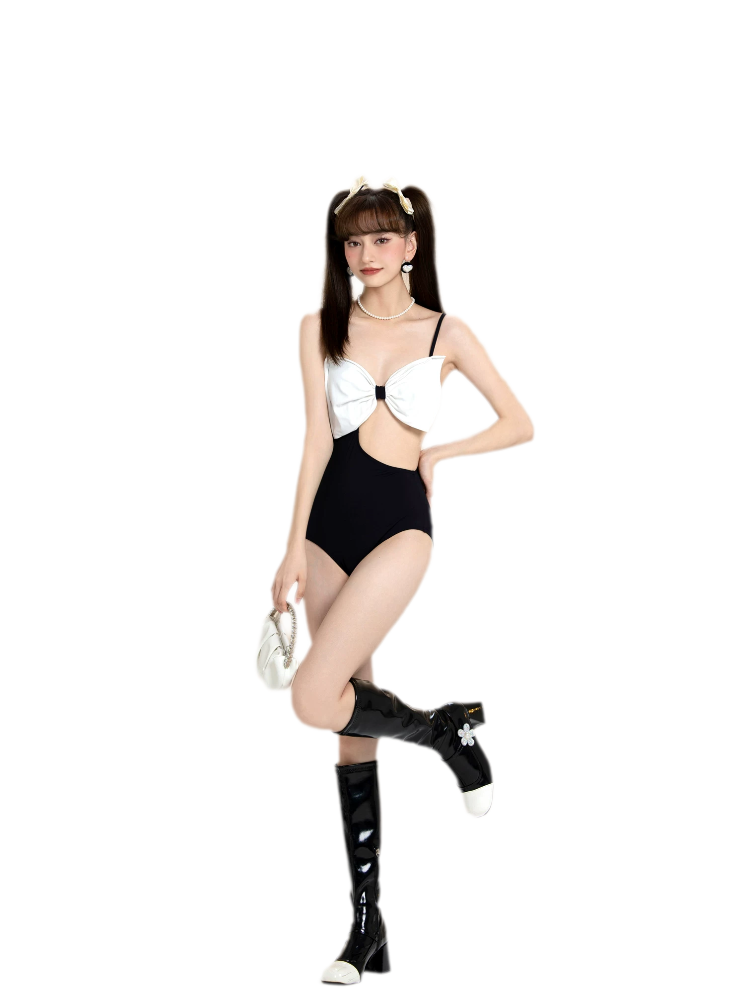 Cutout Bow One-Piece Swimsuit