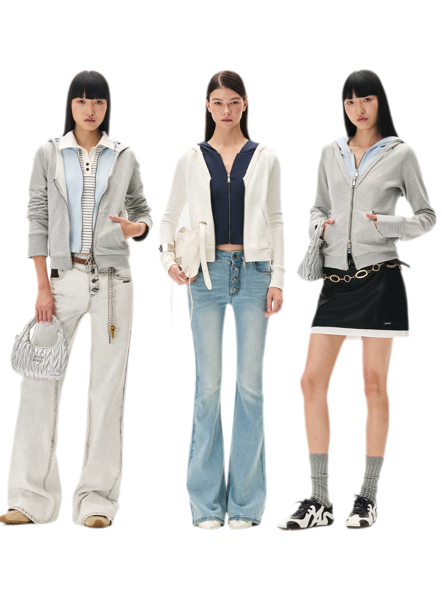Paneled Faux-Two-Piece Hooded Sweatshirt