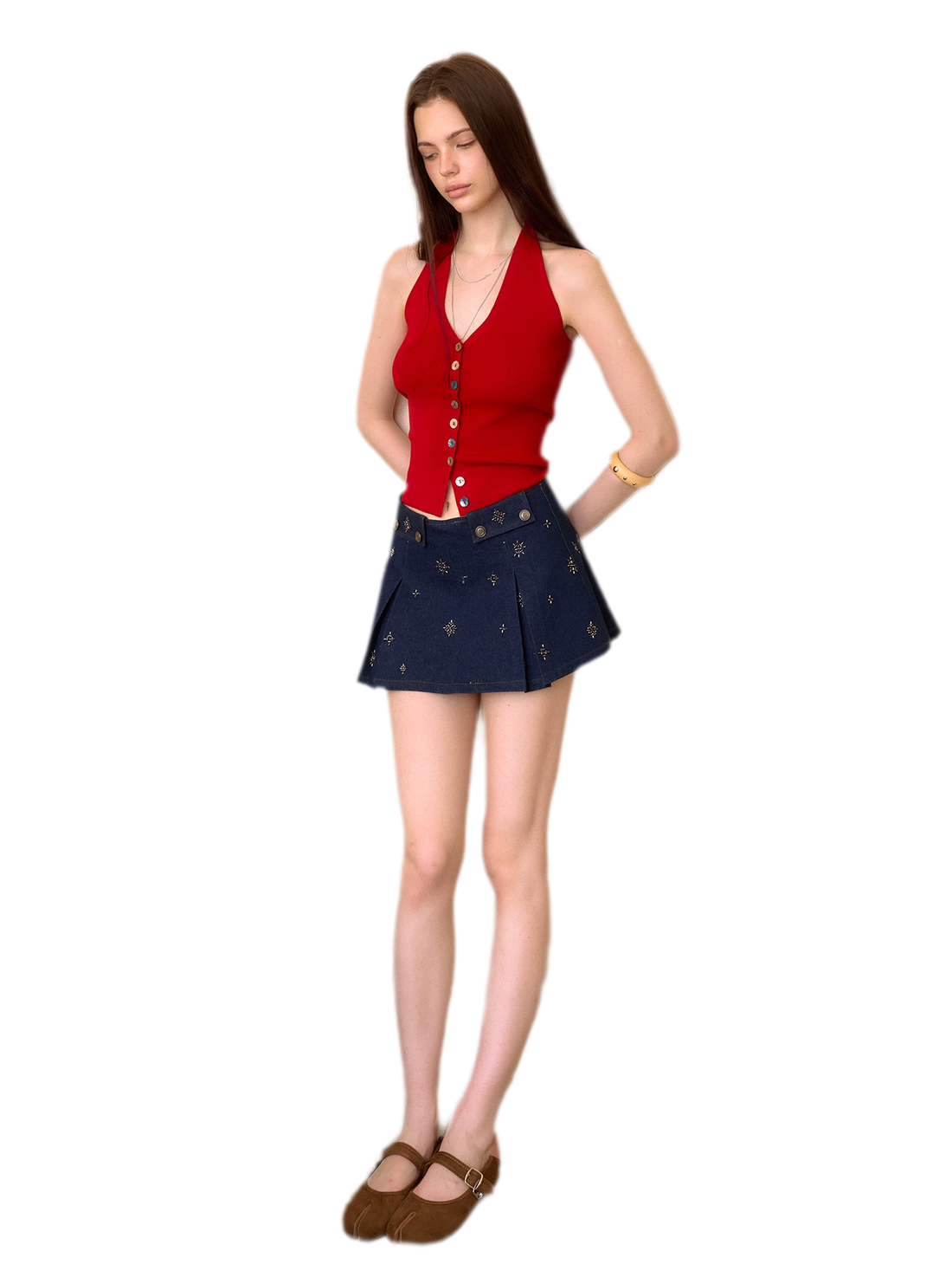 Washed Denim Mini Skirt