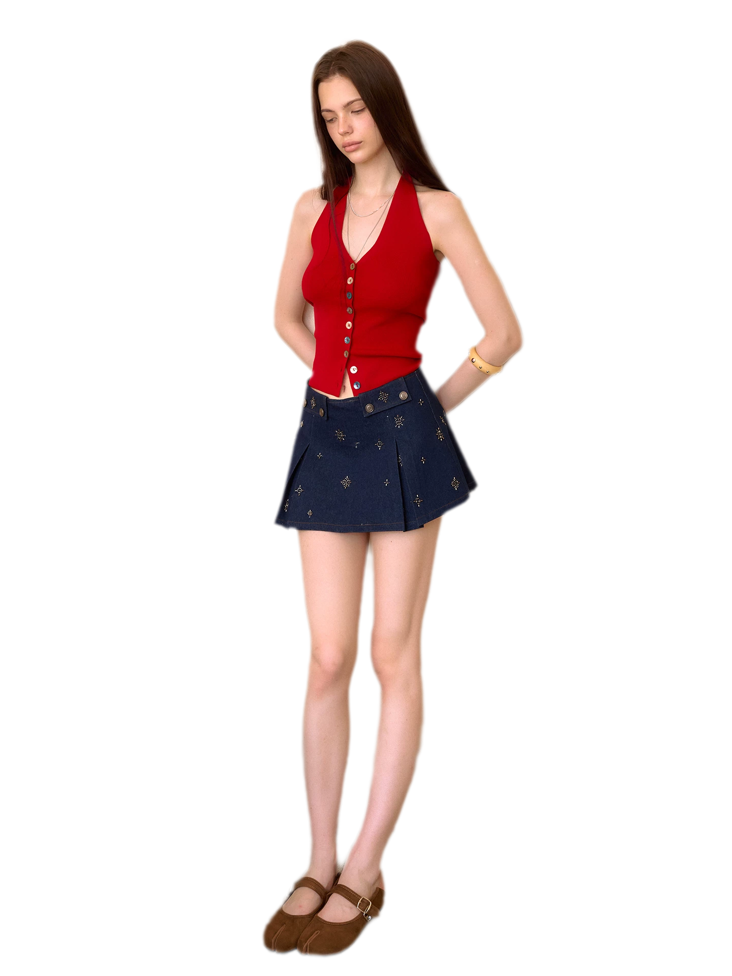 Washed Denim Mini Skirt
