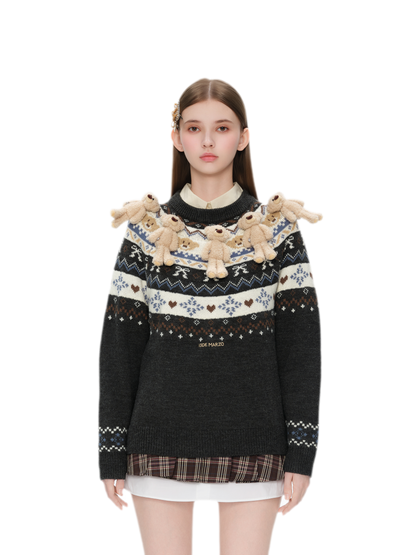 Fair Isle Bear Jacquard Sweater