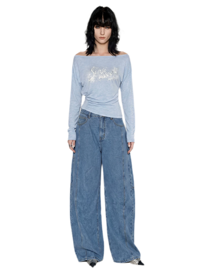Pleated Off-Shoulder Top