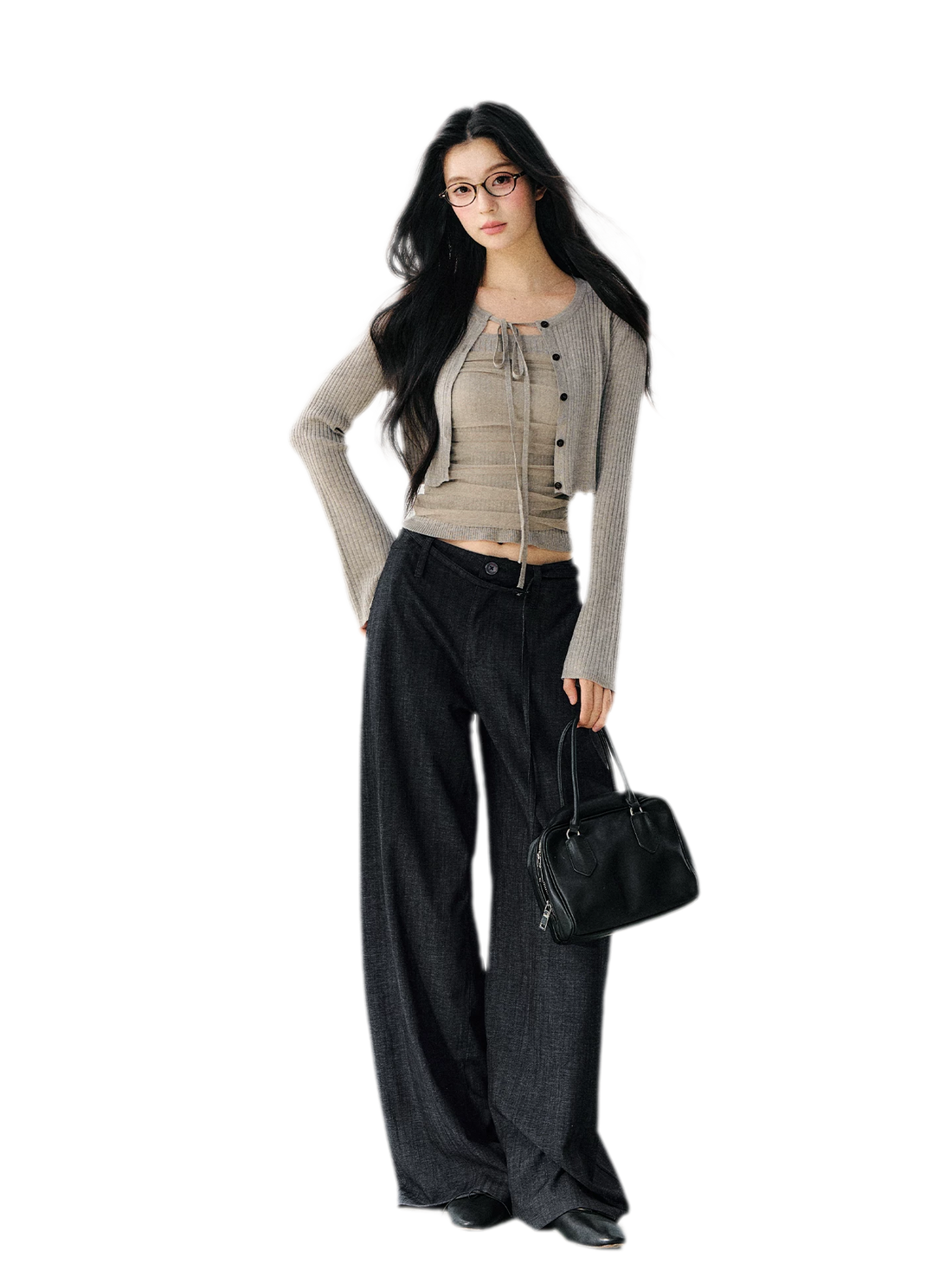 7SHIFTIN Faux Linen Wide Jeans – view 2