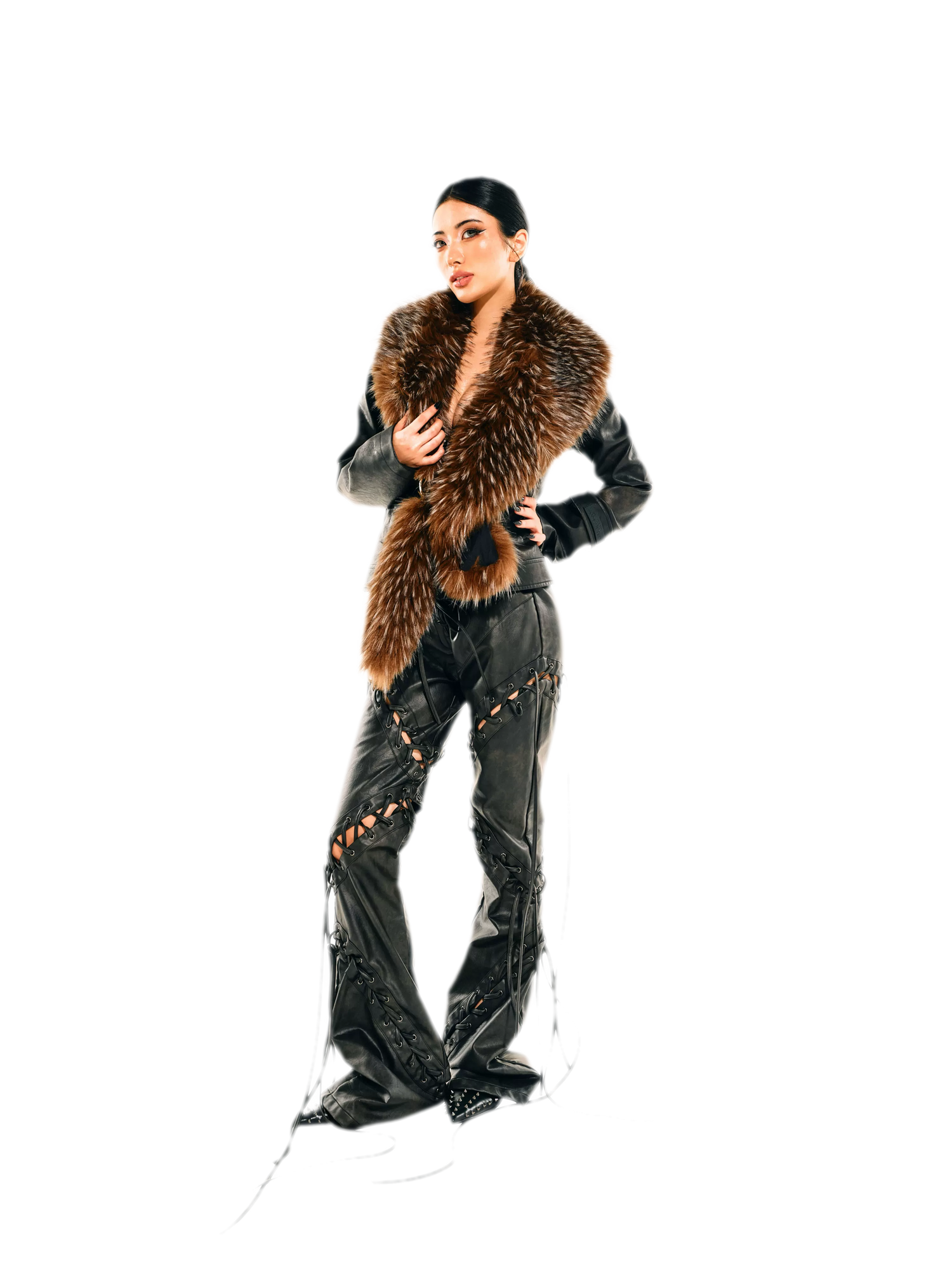 Detachable Collar Cropped Jacket