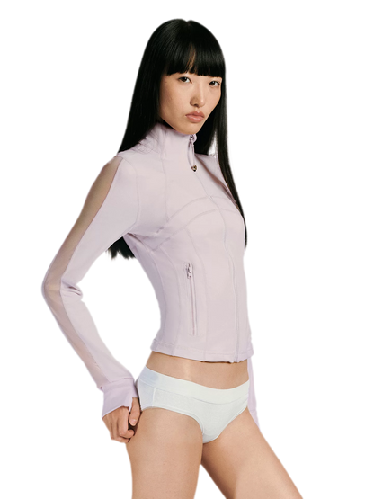 Mesh Panel Zip Jacket