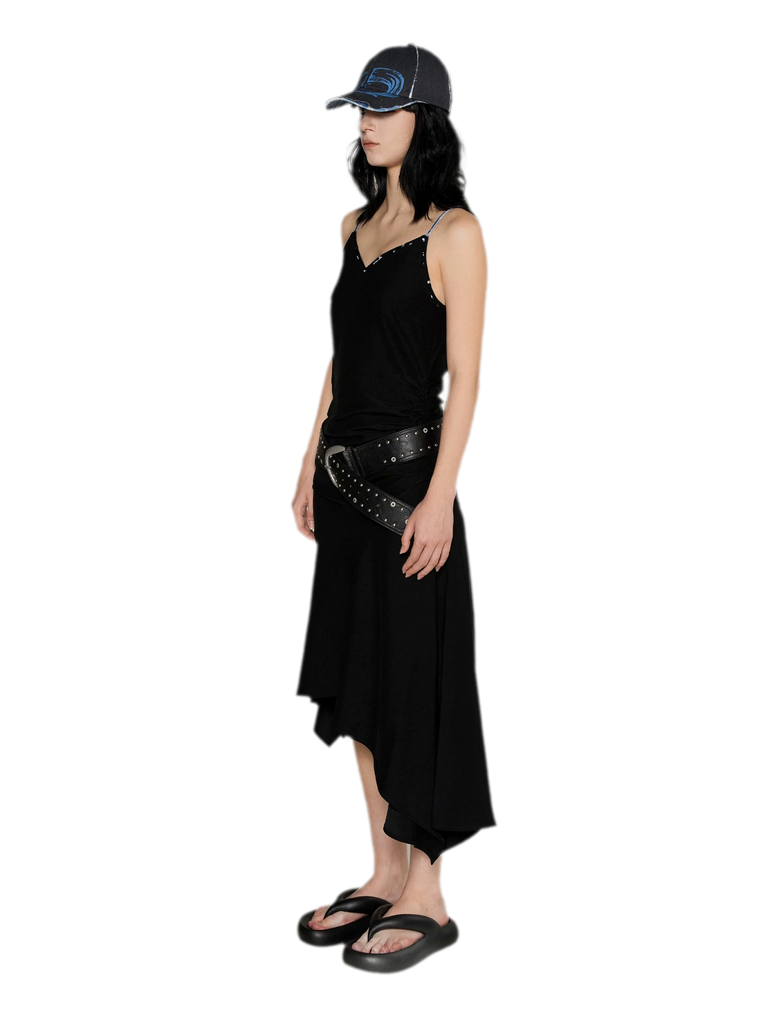 Acetate Asymmetric Slip Dress