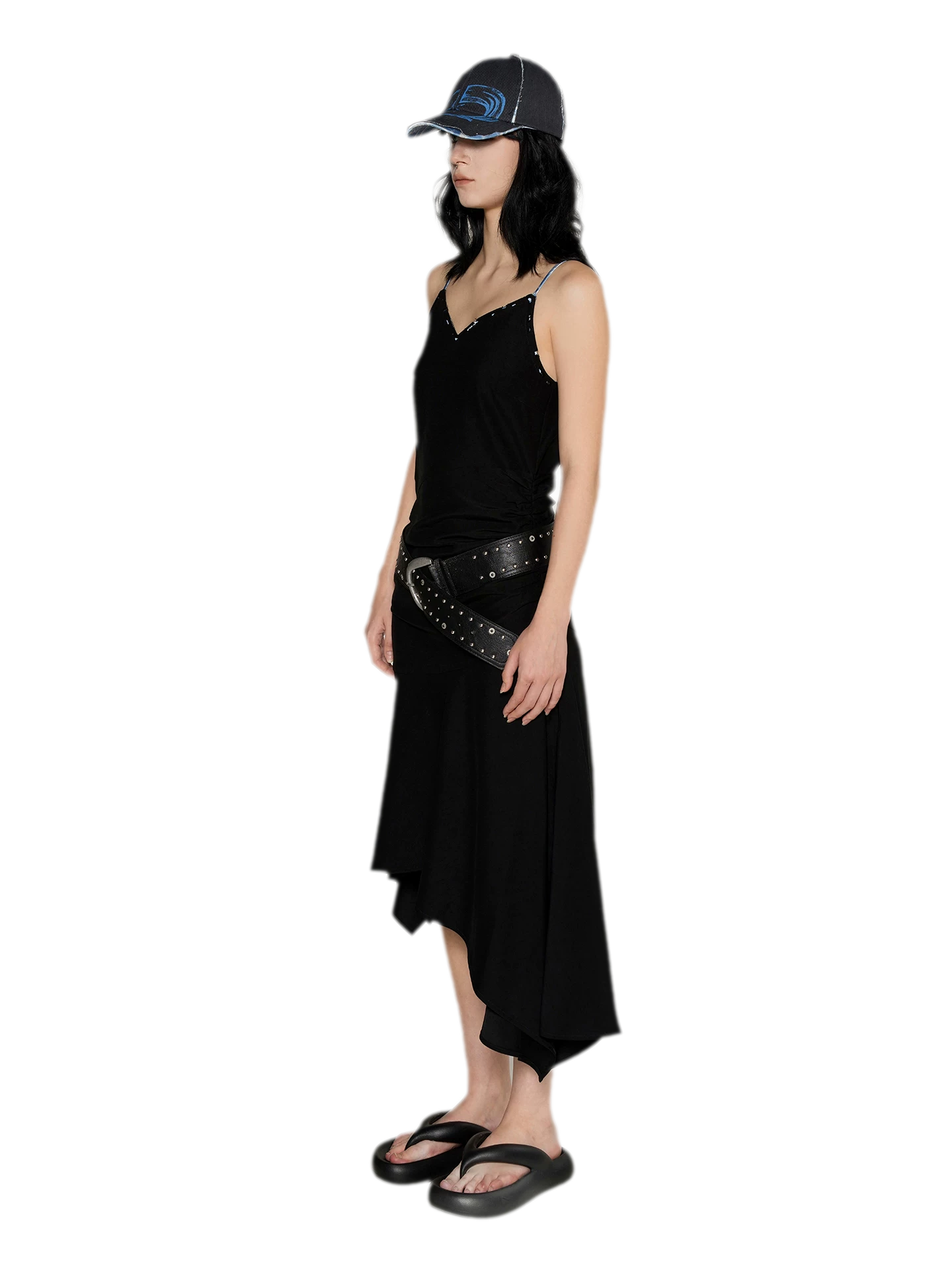 Acetate Asymmetric Slip Dress