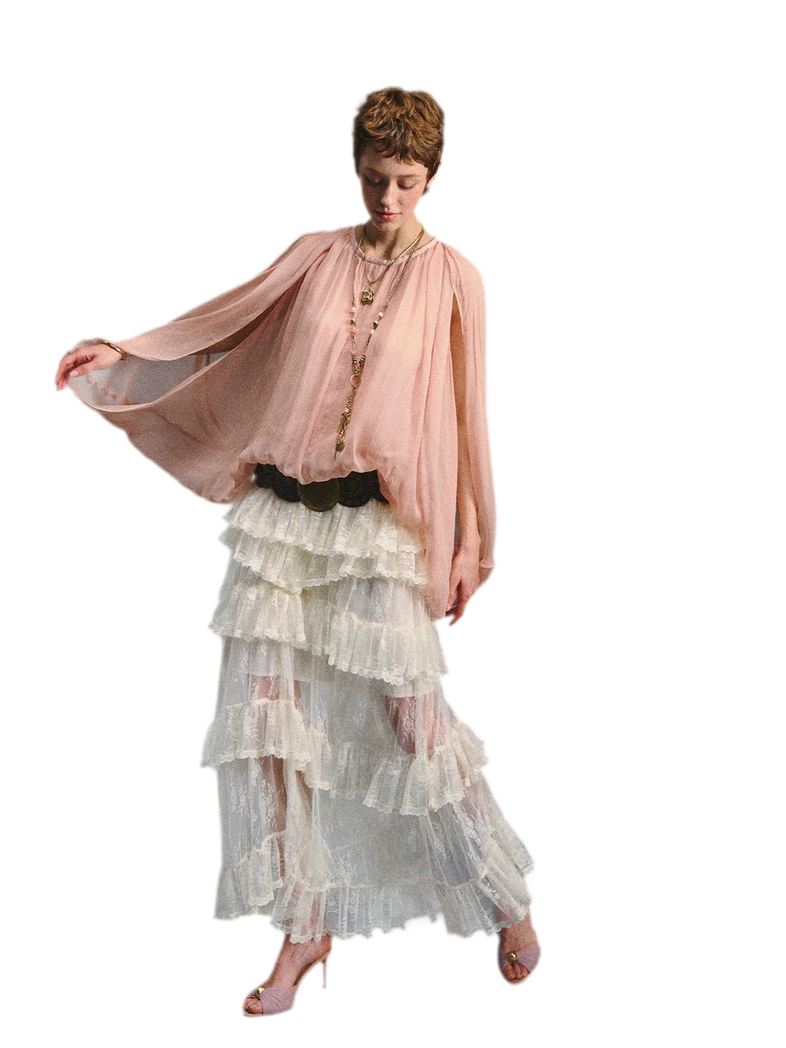 Cape Chiffon Blouse
