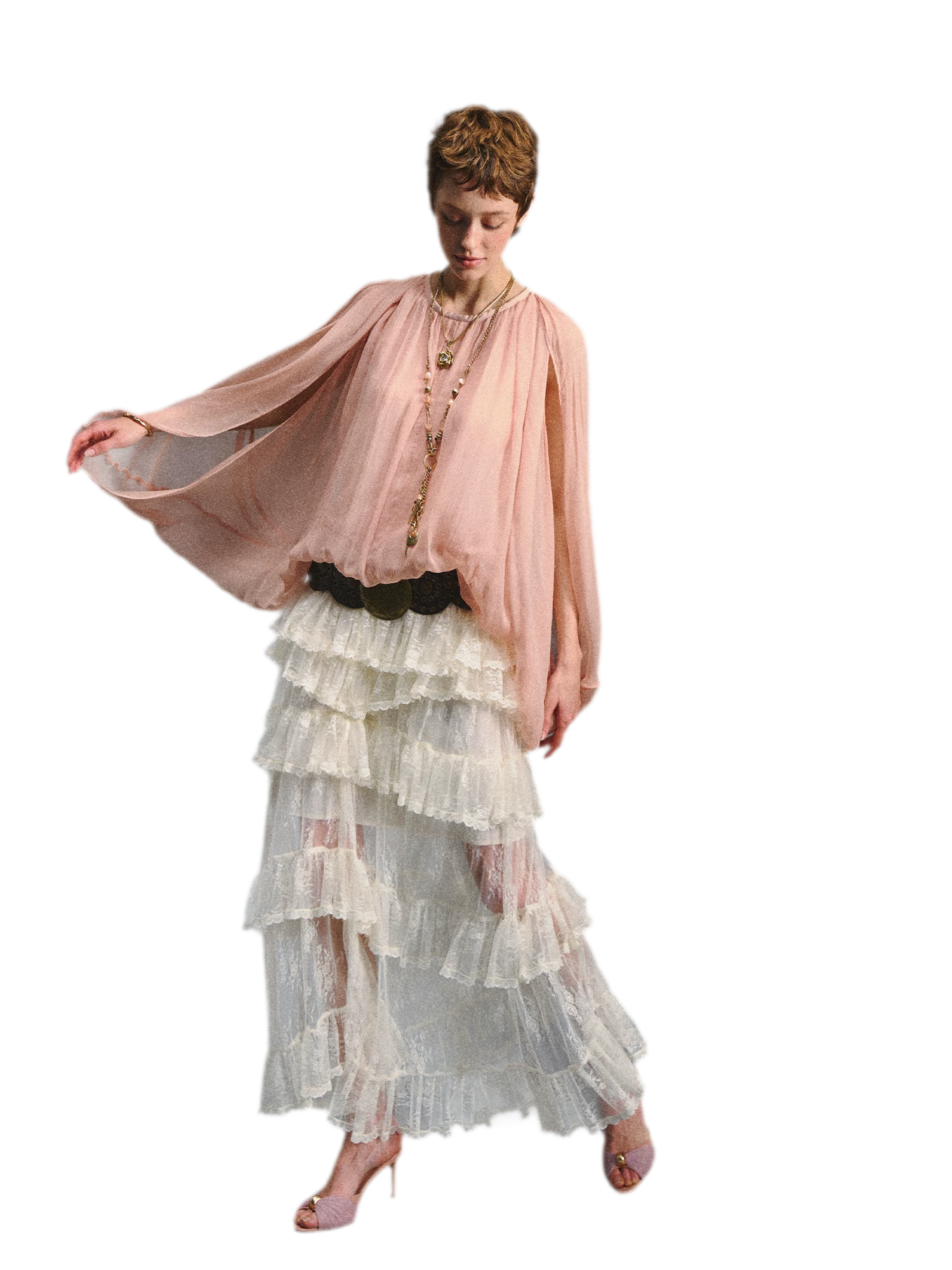 Cape Chiffon Blouse
