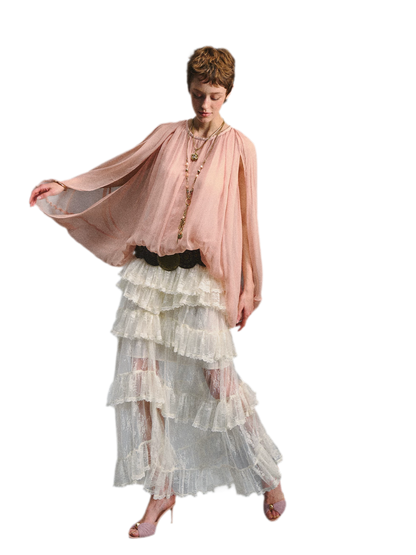 Cape Chiffon Blouse