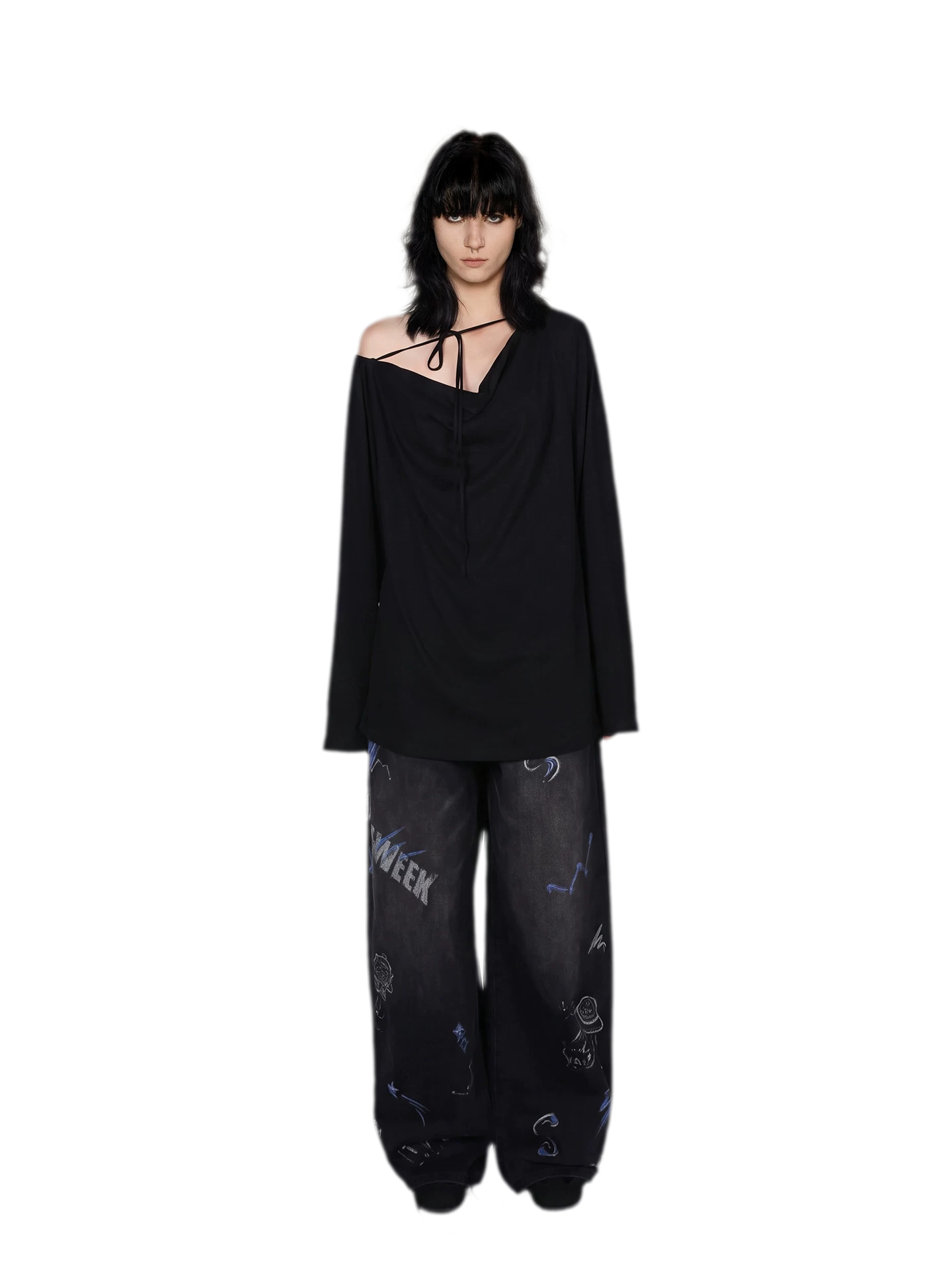 Draped Off-Shoulder Tee