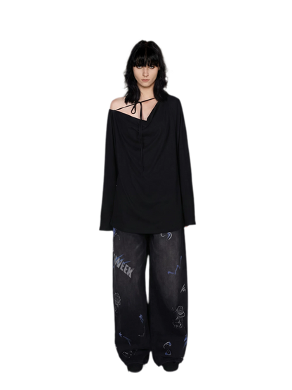 Draped Off-Shoulder Tee