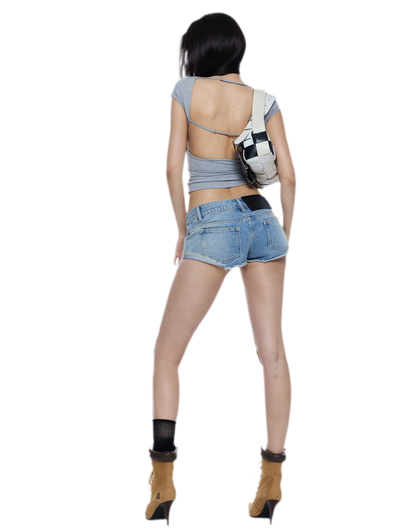 Cutout Backless Slim Tee