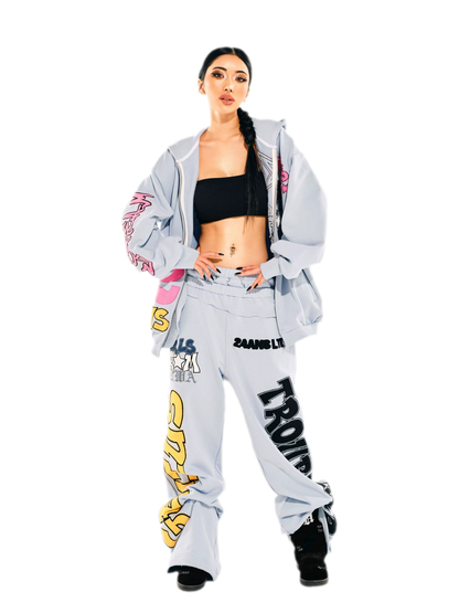 Appliqué Oversize Hoodie Pants Set
