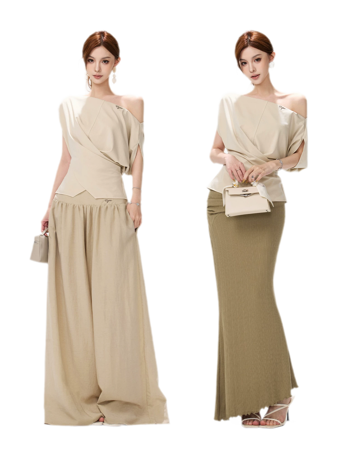 Lyocell Asymmetric Wrap Knit Top