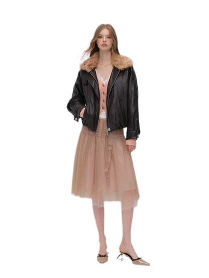 Metallic Leopard Collar Jacket