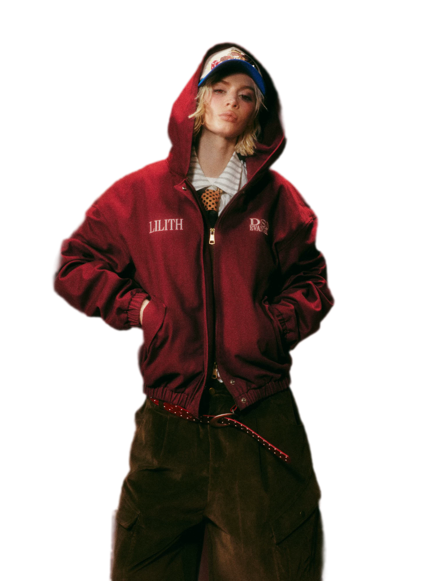 Washed Graphic Hooded Jacket