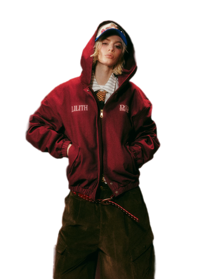 Washed Graphic Hooded Jacket