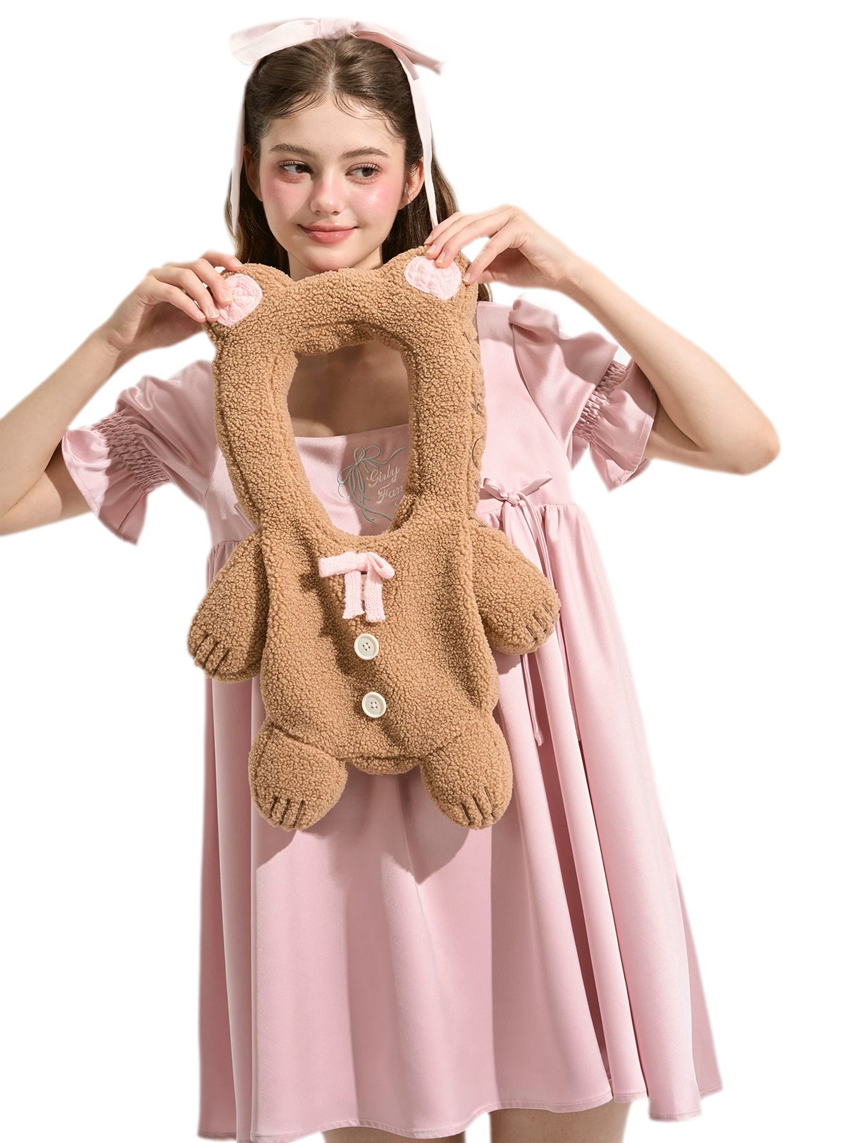 Teddy-Handtasche in Bärenform aus Sherpa