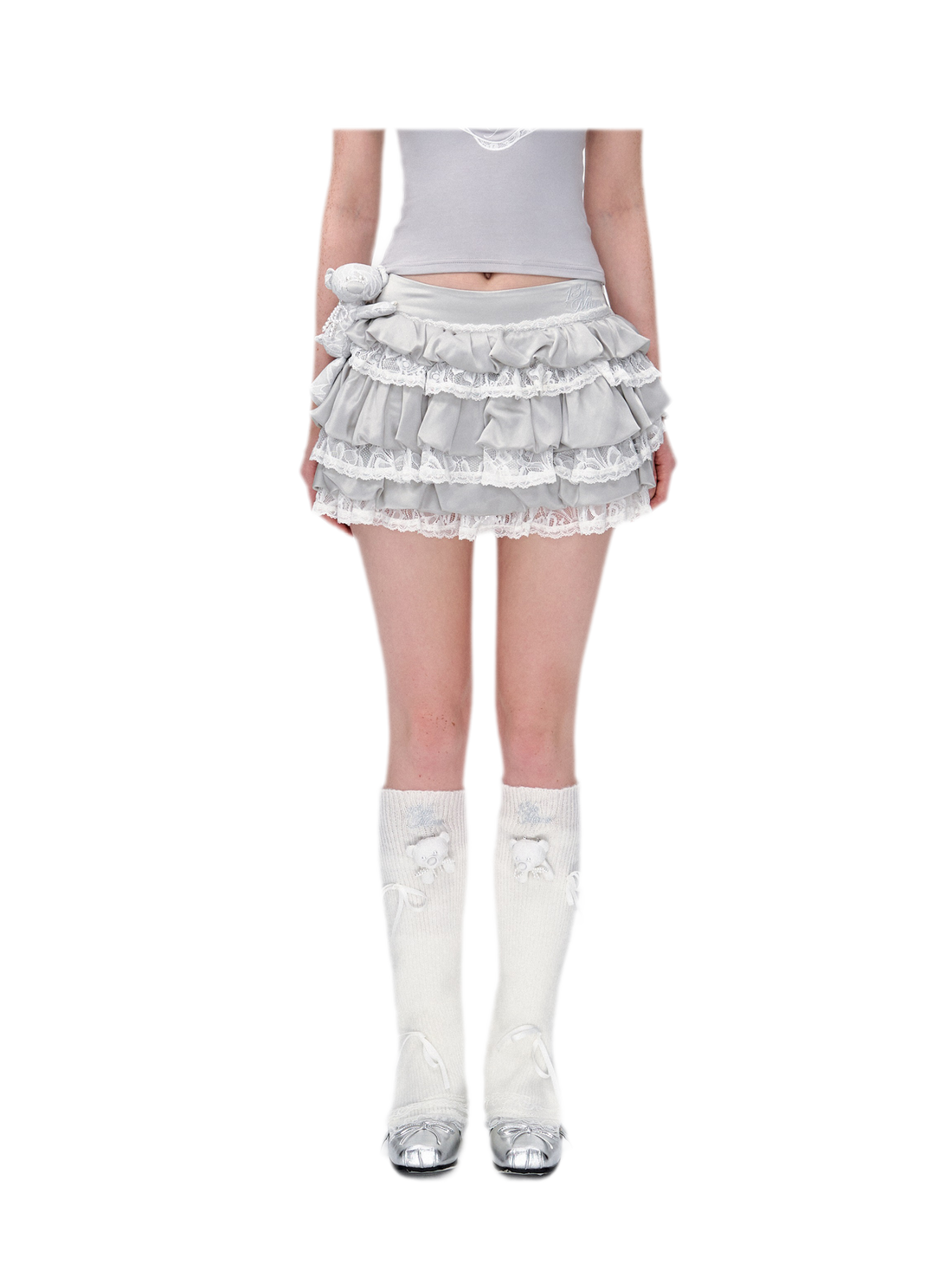 13DE MARZO Lace Bear Puff Mini Skirt – view 2